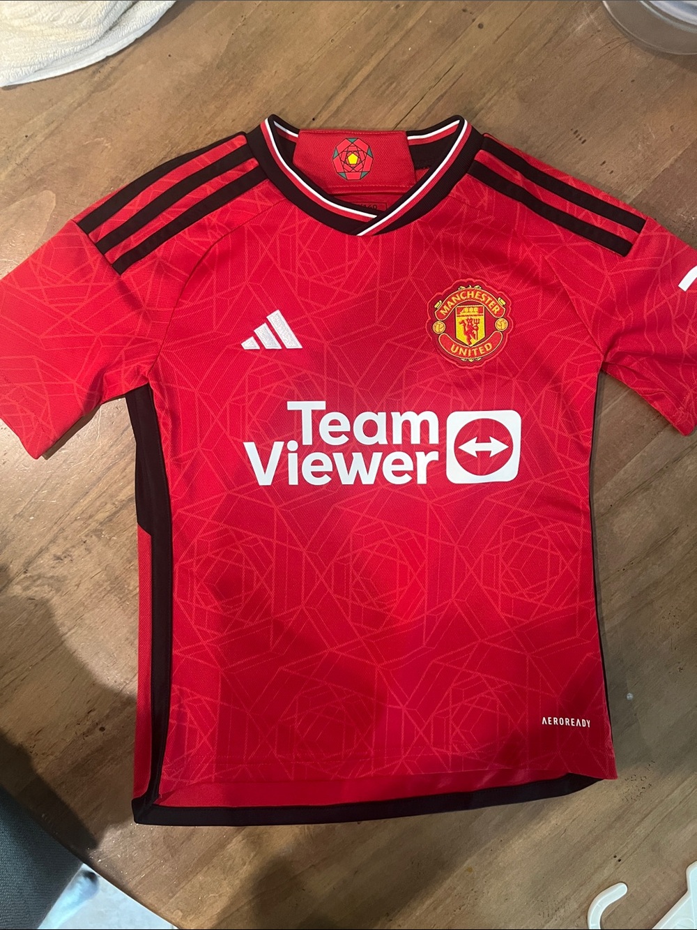 adidas Red & Black Youth Soccer Jersey with TeamViewer Graphic